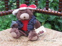 Louis Canadian Lumberjack Bear with Axe - Handmade