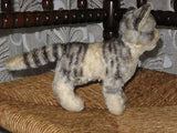 Steiff 2700/17 Tabby Cat Standing 1968-1977 17cm 6 inch KF + Plastic from Shield