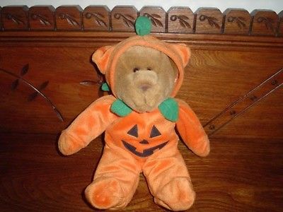 GAC 1998 Halloween Pumpkin Teddy Bear