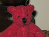 UK Miniature 2 inch Pink Jointed Girl Teddy Bear Jointed  Leather Paw Pads