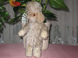 Antique Anker or Grisly Germany 1950s Mohair Standing Poodle Dog