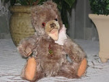 Antique Hermann Mohair Zotty Bear Brown 1960s IDS Very Rare