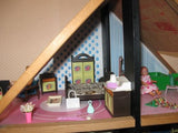 Old Vintage Dutch Holland Sio Doll House w Miniatures & Furniture