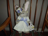 Bearington Bunny Easter Springtime Basket w Chick Yellow Dress Retired 17 Inch