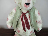 CANADA Artist OOAK BEAR Cotton Rose Pattern Jumbo 23 inch