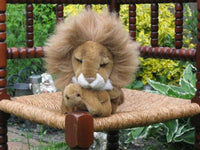 Lion Plush Carrying Baby Cub in Mouth Kempenaar Holland