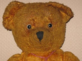 Antique 1930s Yellow Brown Dutch Van Gelden Jointed Teddy Bear Jumbo 21in. 53 cm