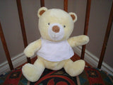 Tangerine Press Yellow Velvet Baby Bear Toy Plush 7"