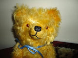 Antique Old 1930's-1940's Yellow Mohair UK Bear 17 Inch Mechanism Arms and Legs