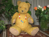 Antique 20 Inch Sonneberg Thuringia Germany Old Girl Bear 1940s