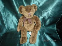 Russ Berrie Bixby Bear Brown Soft Plush 4933 Suede Bow