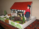 Antique 1950s Gottschalk Germany Farm German Ore Mountains Animals Doll House