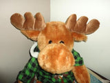 JUMBO 2 foot MOOSE in Lumberjack Hooded Plaid Jacket