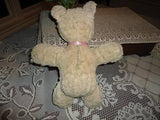 Antique Old White Mohair Teddy Bear 12 Inch Disc Eyes 1940s Rare