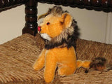 Antique Fechter Austria 1960s 5.5 Inch Orange Mohair Lion Sitting Rare NEW
