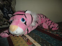 Six Flags TIGER Pink & Black Striped Velvet Exclusive 18 inch