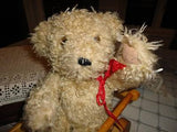 Antique 1960s Brown Shaggy Plush Teddy  L1215