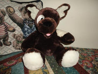 Brown and Creme Plush PUPPY DOG with Tongue Super Soft