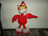 Handmade TURKEY SANTA CLAUS Real Fur Beard Bendable Christmas Figure