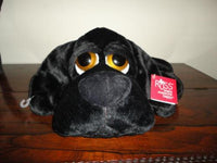 Russ Berrie GUNTHER DOG Black Velvet Pop Eyed LARGE 15 inch NEW