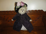 Bearington Bridgette Bear 1381 Purple Coat Velvet Dress Retired 14 in. 2002 2003