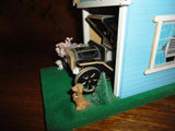 Wooden MUSICAL MOVING Antique Car Garage Bride & Groom Just Married Music Box