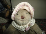 Russ Berrie SACHET Baby BEAR Bonnet & Lace Shawl Moments Memories Collection
