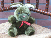 Vintage Emerald Green Sitting Bunny Rabbit Plush 20 CM