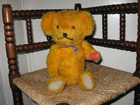 German Antique Jointed Yellow Bear Woodfiber