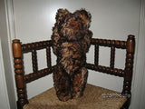 Antique Fechter Old Teddy Bear Austria 17.7 Inch Brown Mohair Open Mouth