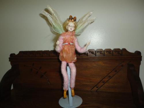 Forest Fairy Doll with Wings Bendable Legs Arms Hand Painted Handmade