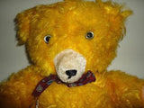 Antique 1950s Yellow Center Seam Teddy Bear Plush 18in Working Growler Felt Paws