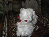 Antique Fechter Austria 14 Inch Laying White Mohair Bunny Rabbit 1950s