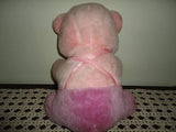 Vintage Pink & Purple Plush Teddy Bear Solid Stuffed