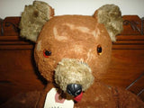 Antique 1940s Gund Bear Long Pointed Snout Felt Tongue Glass Eyes 13 inch