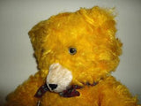 Antique 1950s Yellow Center Seam Teddy Bear Plush 18in Working Growler Felt Paws