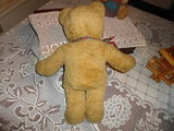 Antique Knickerbocker Teddy Bear Gold Plush Glass Eyes Rare Nose 17 inches 1950s