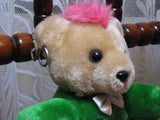 Heunec Germany Punk Teddy Bear w Earrings & Pink Mohawk