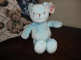 Baby Gund Babies First Teddy Blue Velvet Checkered Bow 2000 Tags