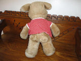 Antique Teddy Bear 14 inch Red & White Polka Dot shirt