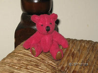 UK Miniature 2 inch Pink Jointed Girl Teddy Bear Jointed  Leather Paw Pads