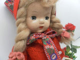 Antique French 1930s Doll Little Red Riding Hood Mohair Wig 13 inch