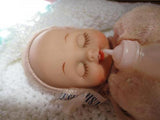 Antique Vintage Musical Moving Baby Girl Doll Silk Plush Windup Key Bottle Moves