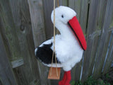 Stork Plush On Swing Hang Toy CP Colmar France Rare