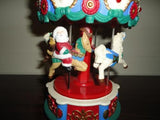Christmas Moving Carrousel Merry-Go-Round Horses Plays Carols Santa