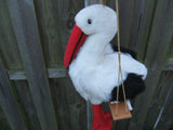 Stork Plush On Swing Hang Toy CP Colmar France Rare