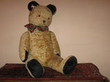 Antique 1930s Dutch Van Gelden Disc Jointed Teddy Bear Gold Black Jumbo 28 Inch
