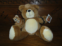 Ganz Back Pack Pals BEAR with Baby and Pouch 1997 H2708