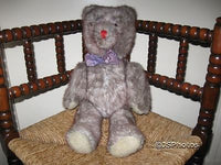 Antique German Bear 1920s Center Seam Purple Tipped Mohair Growler 17 inch