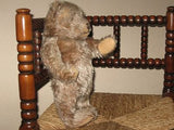 Antique 1940s Steiff Original Teddy Bear Jointed Gray Mohair 35 cm US ZONE